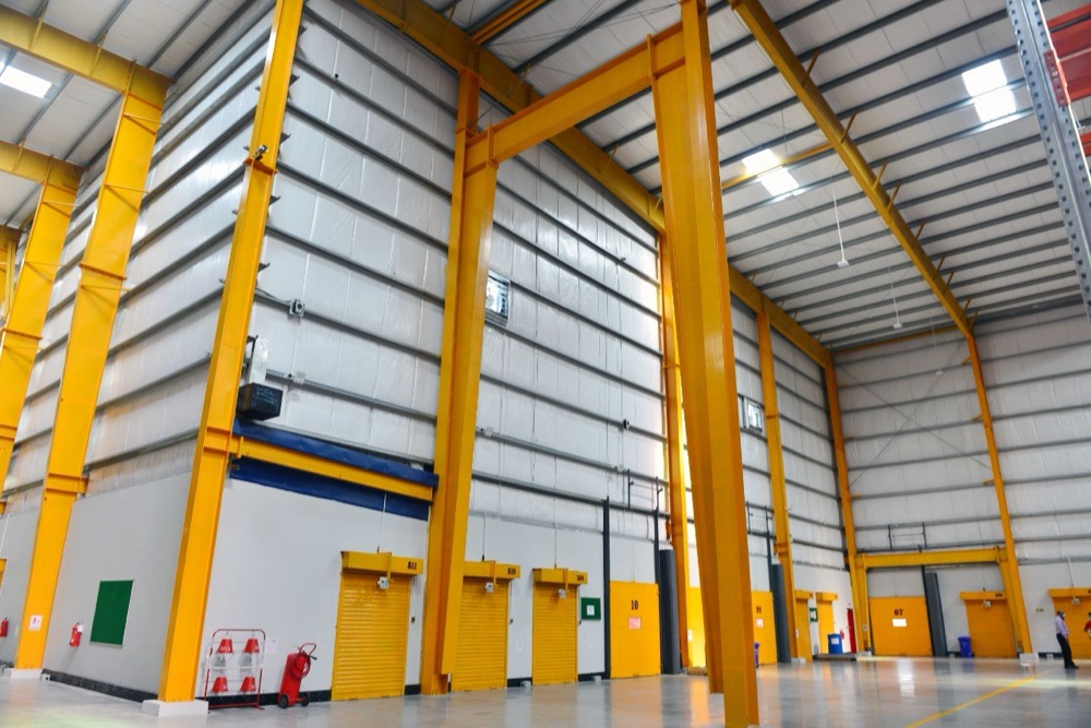 Loading dock detail at Connect Logistics Karachi — multi-bay configuration with dock levellers and insulated dock seals