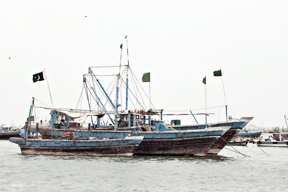 Fishing vessels at Karachi Fish Harbour, Pakistan — where most of the national catch is landed and where the at-sea cold chain decides its value